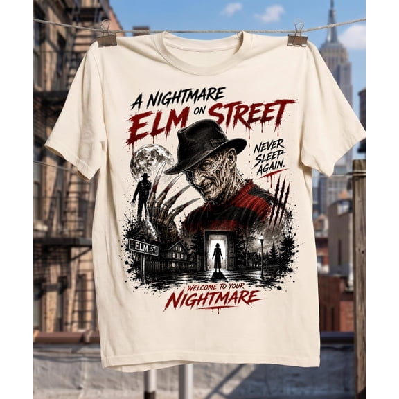 Vintage Horror Movie Shirt,Halloween Graphic Tee, Nightmare on Elm Street Horror T-shirt
