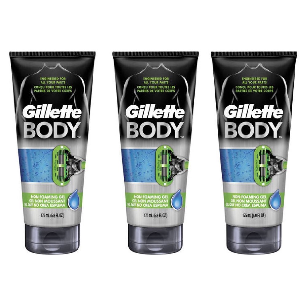 Gillette Body Non Foaming Shave Gel for Men, 5.9 Fl Oz (3 Pack) + Old Spice Deadlock Spiking