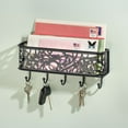 thumbnail image 2 of mDesign Metal Wall Mount Entryway Storage, Mail Sorter Basket - Matte Black, 2 of 5