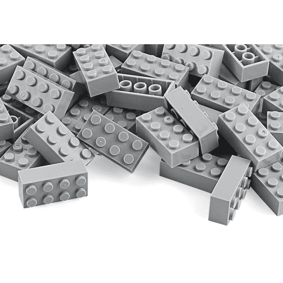 Basic Parts 320 Pieces 2x4 Light Gray Bricks Building Creative Play Blocks Set Toy Accessories Combine with Major Brick Brands (Gray Light)