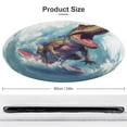 thumbnail image 2 of Surfing Dinosaurs Round Small Area Rug, Print Non Slip Washable Floor Mat, Soft Throw Rug for Living Room, Powder Room Entryway, Bathroom, Bedside, 2 of 7