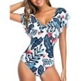 thumbnail image 4 of Azrian Women Bikini Print Splicing Swimwear One-piece Swimsuit Beachwear, 4 of 6