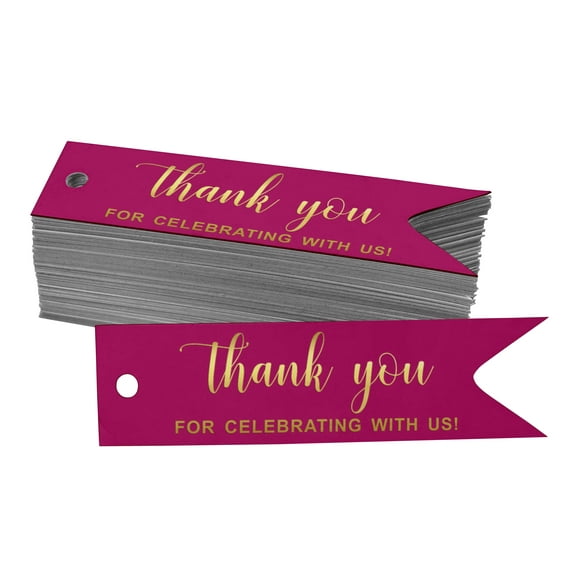 Inkdotpot Gold Foil Paper Hang Tags Thank You For Celebrating With Us Bridal Shower Favor Tags 100 Pieces