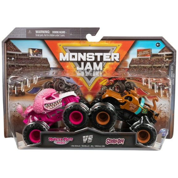 Monster Jam, Monster Mutt Poodle Vs. Scooby Doo 1:64 Scale Monster Trucks