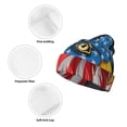 thumbnail image 3 of Lsque Eagle Head With American Flag Pattern Knitted Beanie, Unisex Winter Hat, Knit Hat Winter Beanies Thick Fisherman Beanies Cuffed Plain Skull Caps, 3 of 6