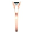 thumbnail image 3 of 1.11 ct Brilliant Princess Cut Natural London Blue Topaz 14k Rose Gold Three-Stone Bridal Wedding Engagement Promise Anniversary Ring for Women size 10.25, 3 of 7