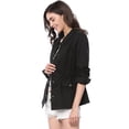 thumbnail image 4 of Chaqueta Utilitaria Ligera Allegra K Con Bolsillos Con Solapa Cordón Mujer Negro M, 4 of 6