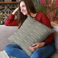 thumbnail image 2 of Plutus Brands Blue Needle Stripe Luxury Throw Pillow-Size:24" x 24", 2 of 9