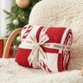 thumbnail image 3 of Candy Cane Throw Blanket Red Christmas Blanket 50x60 inches, Ultra Soft Cozy Decorative Throw Blanket for Couch, Sofa and Bed for Christmas, 3 of 5