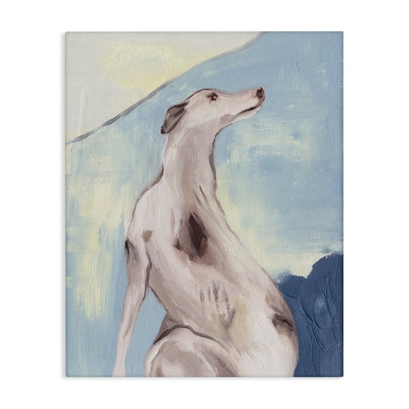 Stupell Industries Greyhound Abstract Painting Animals & Insects Painting Gallery Wrapped Canvas Art Print Wall Art, 16 x 20