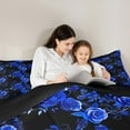 thumbnail image 5 of Manfei Romantic Blue Rose Bedding Comforter Set, Western Valentines Day Twin Comforter Sets, Teens Adult Men Women Reversible Bedding Set, Luxury Bedroom Decor, 2-Piece, 5 of 9
