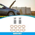 thumbnail image 2 of Unique Bargains 2pcs M10x1.5 Thread Turbo Brake Line Banjo Bolt with Copper Washers Single Banjo Bolt 20mm Length, 2 of 6