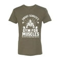 thumbnail image 2 of Dwight Schrute's Gym for Muscles Pop Culture Mens Premium Tri Blend T-Shirt, Military Green, Medium, 2 of 3