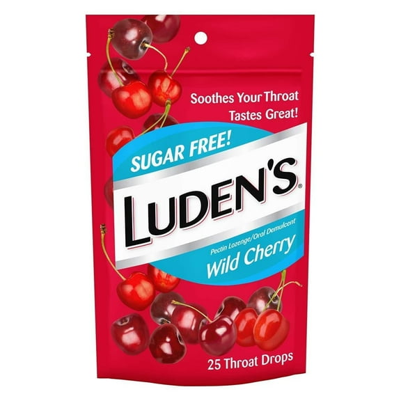 Ludens Throat Drops, Sugar Free Wild Cherry, 25 Count Pack of 1