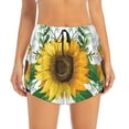 thumbnail image 3 of Uemuo Sunflowers (2) Pattern Women's Athletic Shorts High Waisted Running Shorts with Liner Pockets Gym Elastic Workout Shorts-Small, 3 of 9