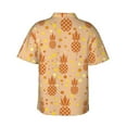 thumbnail image 3 of Uemuo Pineapples Printed Regular Fit Short Sleeve Casual Hawaiian Shirt for Men,Aloha shirt,Tropical shirt,Floral print shirt,Vacation Beach shirt-X-Large, 3 of 9