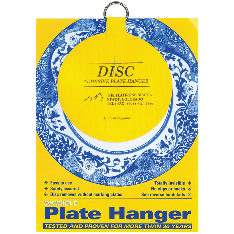 Two 2 Extra Large Plate Hangers Invisible Disc 5-1/2 for Plates up