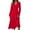 Red, variant on Women's Autumn Winter Casual V-Neck Long Sleeve Solid Color Long Dress, Black, Size L