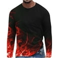 thumbnail image 2 of Lilgiuy New Fashion Men's Long Sleeve 3D Printing T-shirt Loose Round Neck Pullover Undercoat Top Blouses & Shirts for Camping Hiking Fishing, 2 of 5