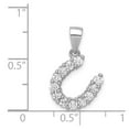 thumbnail image 2 of Sterling Silver Rhodium-plated Horseshoe CZ Pendant, 2 of 3