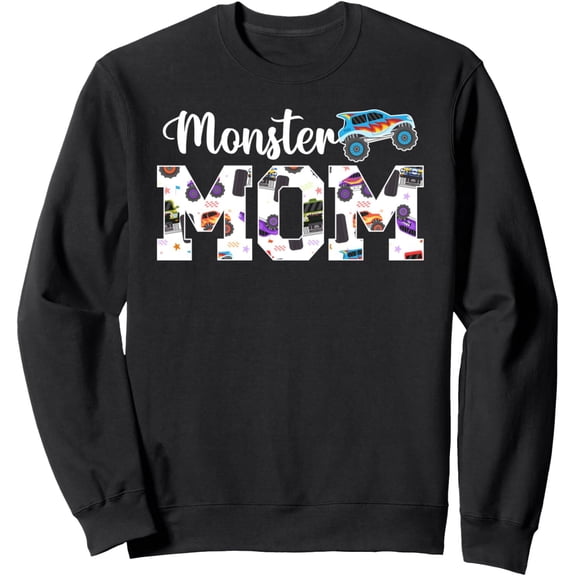 Velto Monster Truck Mom On Mother's Day Monster Truck Mom Swearshirt Full Size S-5XL