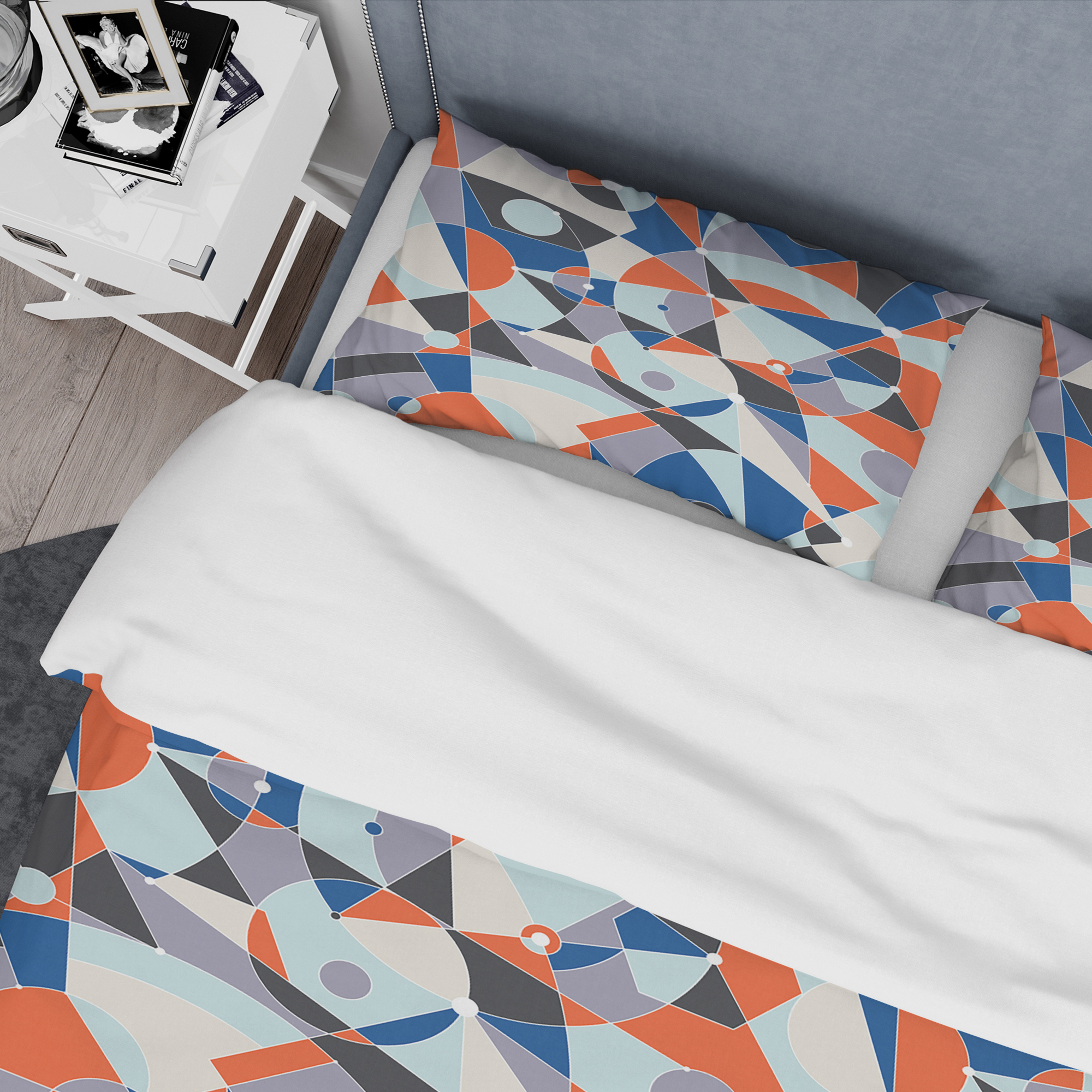 Designart 'Retro Geometric Grid IV' Mid-Century Modern Duvet Cover Set