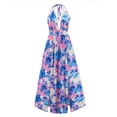 thumbnail image 7 of DAETIROS Women Summer Dress Printed V-neck Thin Dress Pink Size XL, 7 of 7