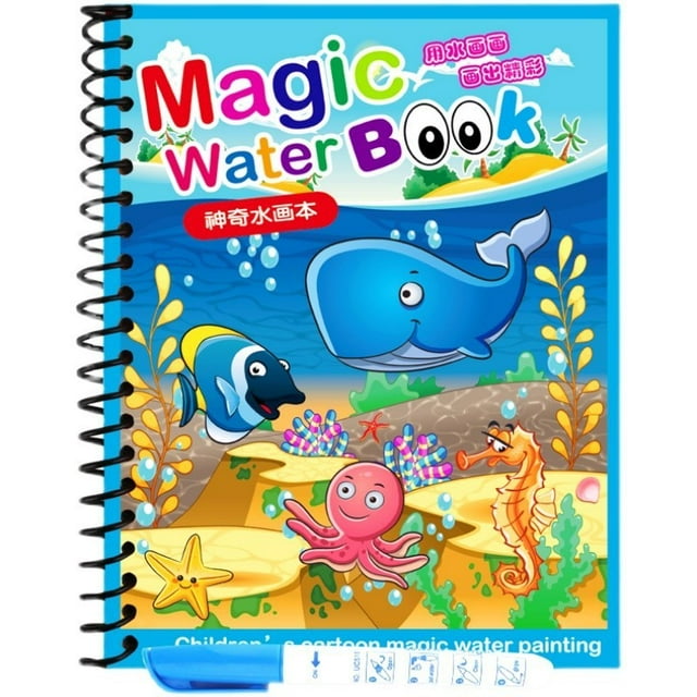 Children's Water Drawing Book Reusable Kindergarten Puzzle Coloring Book Baby Repeatedly Water Picture Book