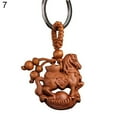 thumbnail image 2 of SPRING PARK Lucky Wooden Chinese Zodiac Carving Wooden Pendant Pendant Keychain Chain Key Ring Keyring, 2 of 7