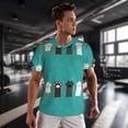 thumbnail image 3 of Wukai Cute Cat Paw And Dog Print Men's Short-Sleeved Mesh T-Shirt,Quick-Dry Short Sleeve Workout T-Shirt-XX-Large, 3 of 8
