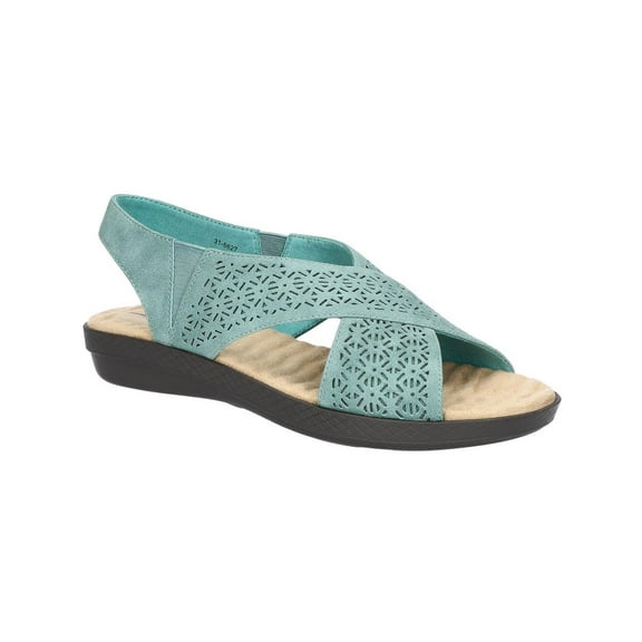 Easy Street Womens Faux Leather Cushioned Footbed Slingback Sandals