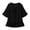 Black, variant on Women Summer Casual V Neck Blouse 3/4 Sleeve Chiffon Tops Front Tie Bow Frill Hem Loose Fit Office Work Business Casual Shirts Solid Color Elegant Flowy Pullover Top