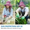 thumbnail image 5 of Sun Hat with Neck Flap Wide Brim for Men Women，50+ UPF Protection for Outdoor Camping Hiking Hunting Fishing Cap，Purple, 5 of 9