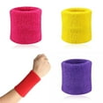 thumbnail image 4 of Eonox 2Pcs Sports Wristband Solid Color Absorbent Wrist Wrap Cotton Breathable Quick Dry Sweatband for Tennis Badminton, 4 of 8