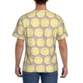 thumbnail image 3 of Bixox Men's Yellow Lemon Slices Printed Short Sleeve Skinny Athletic T-Shirt, 3 of 6