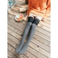 thumbnail image 2 of Deago Women High Thigh Socks Cotton Knit Warm Over Knee Thick Tights Long Stocking Knee High Leg Warmer (Gray), 2 of 11