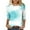 Light Blue, variant on Patlollav Pntutb Womens T-Shirt 3/4 Sleeve,Ladies Blouse Round Neck Casual Tops