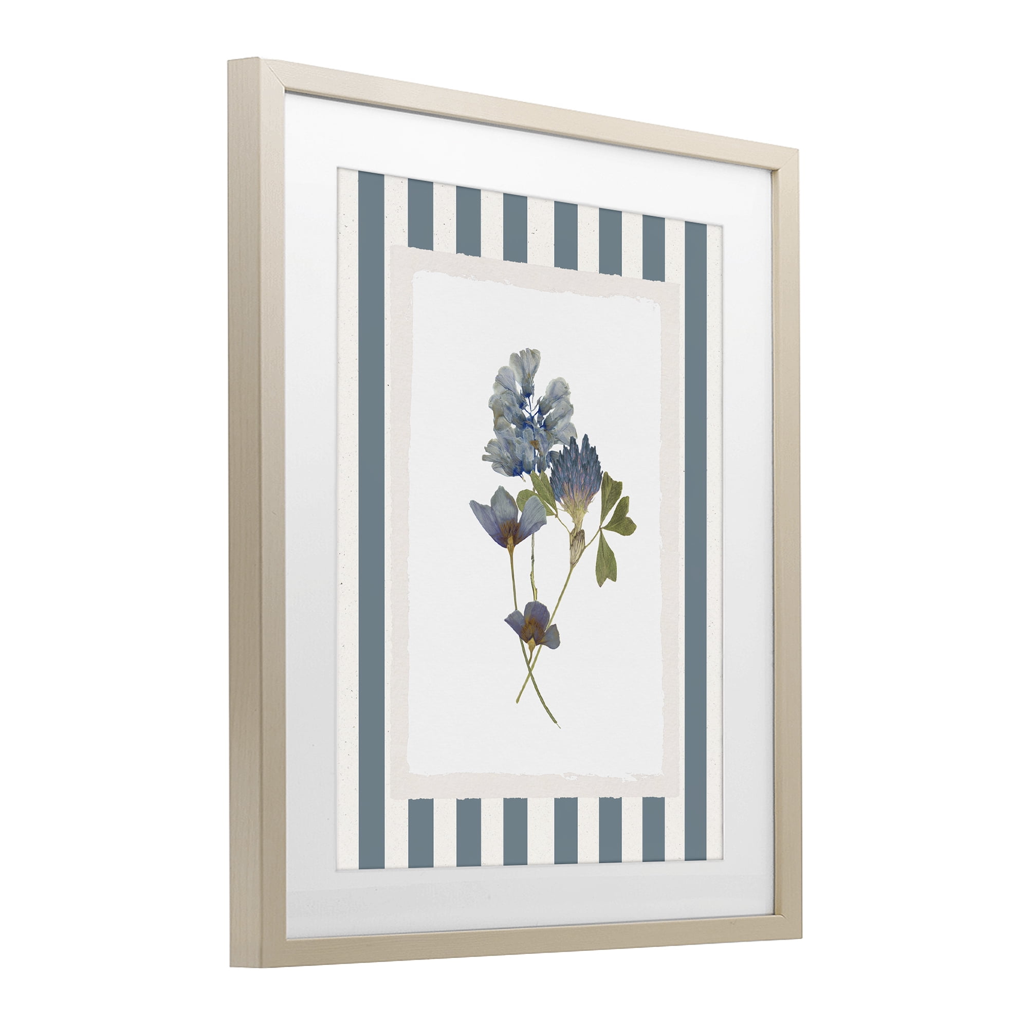 Stupell Industries Blue Summer Memory Florals Birch Framed Print Under Glass, design by Val Rhodes