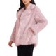 thumbnail image 4 of Abrigo de piel sintética para mujer INSPIRE CHIC, abrigo de invierno con mangas largas y solapa, color rosa, 4 of 6