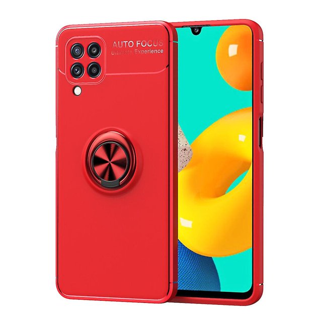 Funda de gel suave antigolpes para Samsung M32 4g de 9,3 mm - Soporte de anillo metálico, alta calidad, resistente a arañazos, antideslizante, a prueba de polvo, protección total