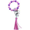 thumbnail image 2 of TRAHOO-Wristlet Bracelet Beaded Keychain Rhinestone Tassel Key Rings Phone Wrist Strap with Cell Phone Patchs for Women, 2 of 4