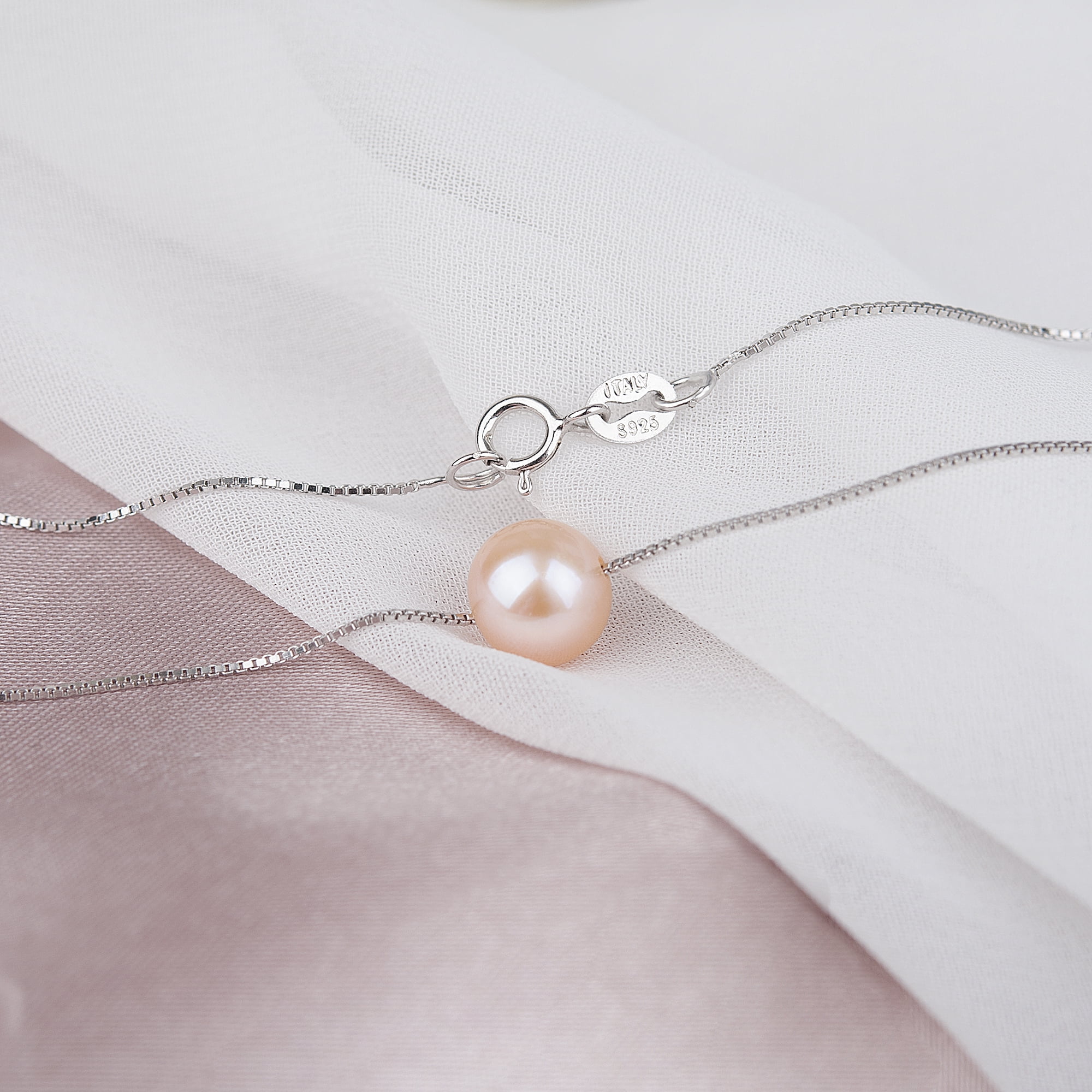 Anavia Bride Gift from Mom to Daughter on Wedding Day, Wedding Day gift for Daughter, Dad for Daughter Bride Gift -[Pink Pearl + Silver Chain]