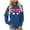 #0381-Blue, variant on Uootdi Love Heart Print Graphic Sweatshirts for Women Funny Crewneck Casual Loose Spring Hooded Tops Festival Drawstring Pullover Spring Clothes Gift