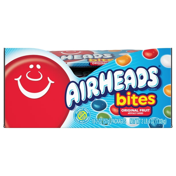 Airheads Bites Candy Pack, Fruit, 2 Oz. Bags (Pack of 18)