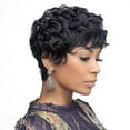 thumbnail image 1 of DOcute Pelucas cortas Pixie para mujeres negras, 6.0 in, cortas, negras, rizadas, pelucas de pelo sintético para mujeres, peluca ondulada natural, corte Pixie, peluca Pixie en capas para mujeres (negr, 1 of 1