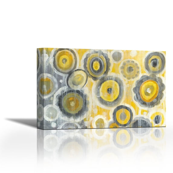 Abstract Circles Crop - Contemporary Fine Art Giclee on Canvas Gallery Wrap - wall décor - Art painting - 36 x 24 Inch - Ready to Hang
