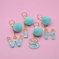 thumbnail image 2 of Flmtop Letter Pendant Plush Ball Key Chain Resin Sequin Buckle Keyring Holder Charm Decoration, 2 of 10