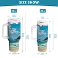 thumbnail image 3 of 30 oz Insulated Stainless Steel Tumbler Double Wall Stainless Steel Tumbler with 2-Way Drinking Serene Beach Scene, 3 of 9