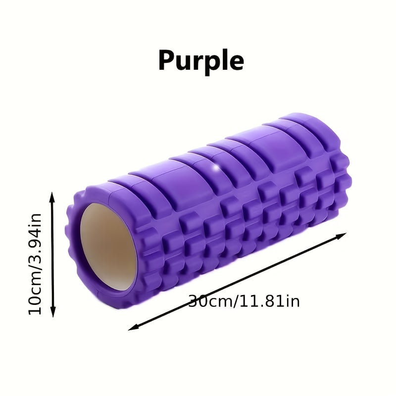 1 EVA Foam Roller Yoga Stick | Purple Deep Tissue Massage Roller for Back and Leg Muscle Exercise and Flexibility Improvement
