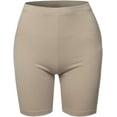thumbnail image 2 of TheLovely Womens & Plus Basic Solid Cotton Mid Thigh High Rise Biker Bermuda Shorts, 2 of 4